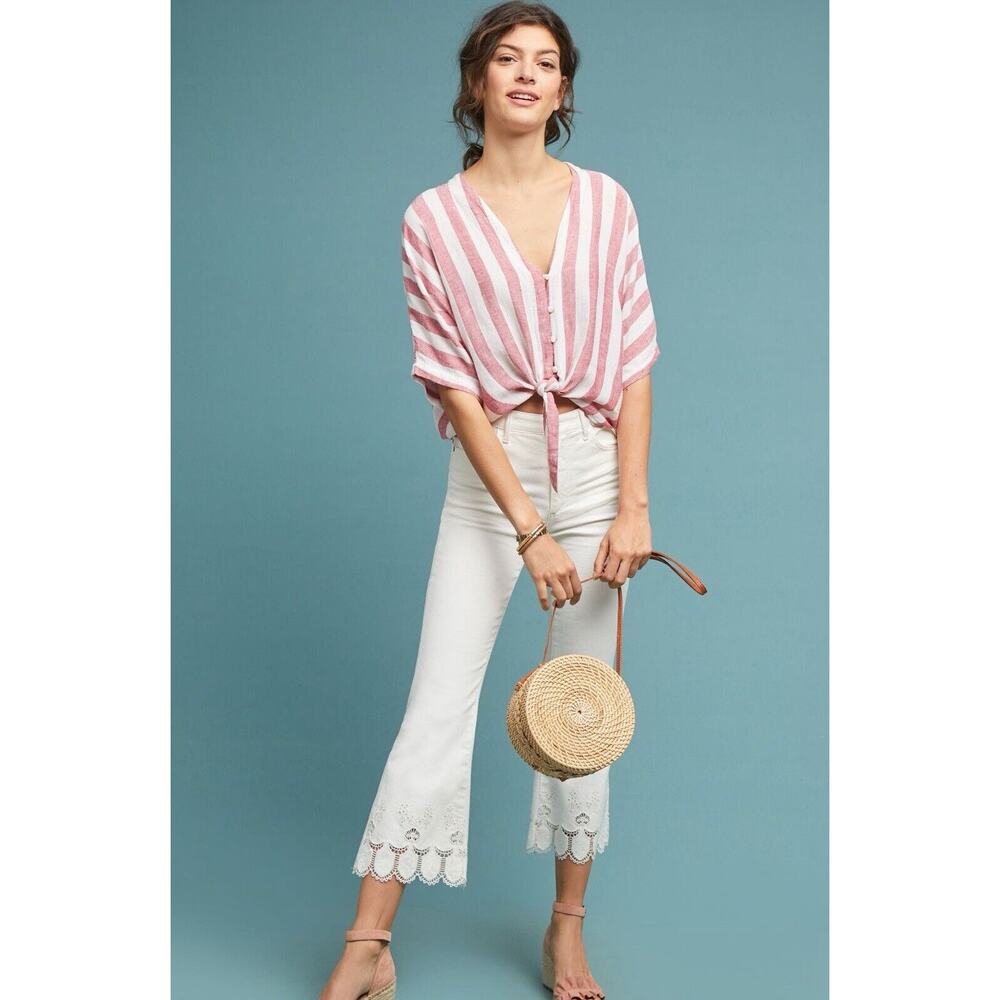 Anthropologie White Flare Jeans